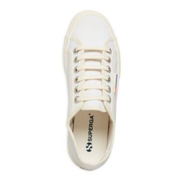 SUPERGA Womens Ivory 2750 Emrata Round Toe Platform Athletic Sneakers Shoes 8.5 - Picture 3 of 4